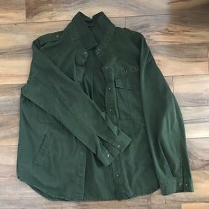 Army Green Jacket With Gold Detail